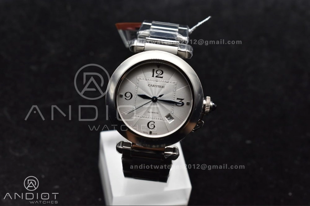 SportInspired BVF Cartier Pasha Ladies Made 1:1 like the Genuine White Dial on SS Bracelet 212
