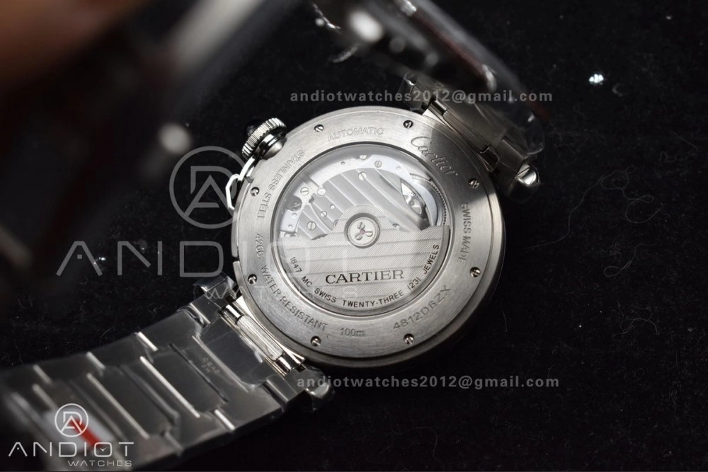 Snug BVF Cartier Pasha Ladies Made 1:1 like the Genuine White Dial on SS Bracelet 531