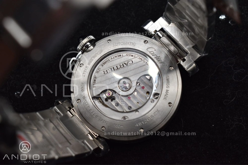 Snug BVF Cartier Pasha Ladies Made 1:1 like the Genuine White Dial on SS Bracelet 531