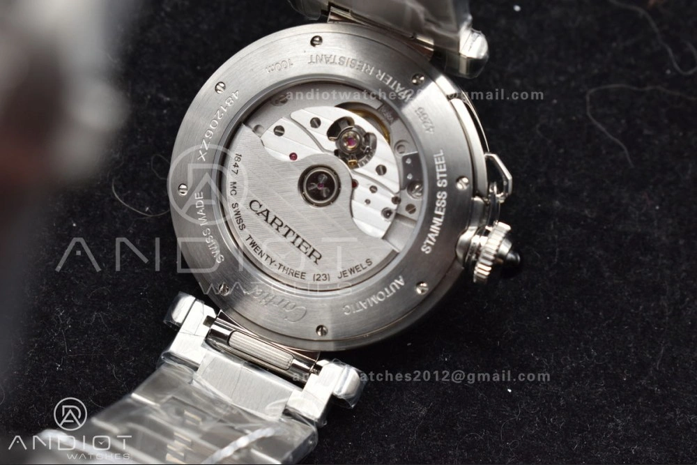 Snug BVF Cartier Pasha Ladies Made 1:1 like the Genuine White Dial on SS Bracelet 531