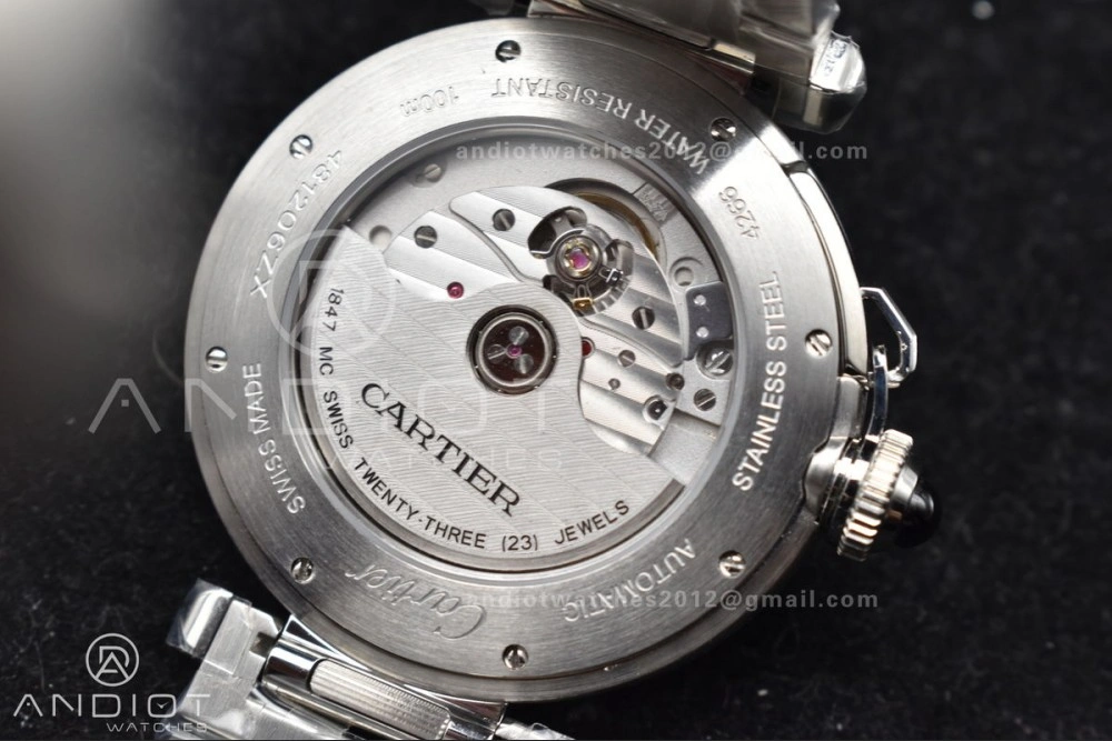 Snug BVF Cartier Pasha Ladies Made 1:1 like the Genuine White Dial on SS Bracelet 531