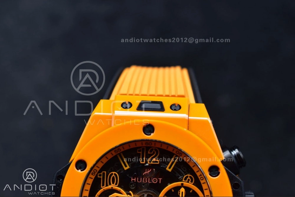 Big Bang Unico 42mm Orange Ceramic BBF 1:1 Best Edition Skeleton Dial on Orange Rubber Strap A1280 V Classic 275