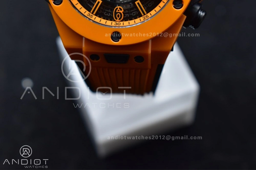 Big Bang Unico 42mm Orange Ceramic BBF 1:1 Best Edition Skeleton Dial on Orange Rubber Strap A1280 V Classic 275