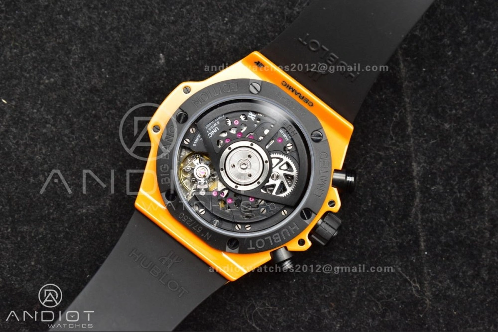 Big Bang Unico 42mm Orange Ceramic BBF 1:1 Best Edition Skeleton Dial on Orange Rubber Strap A1280 V Classic 275