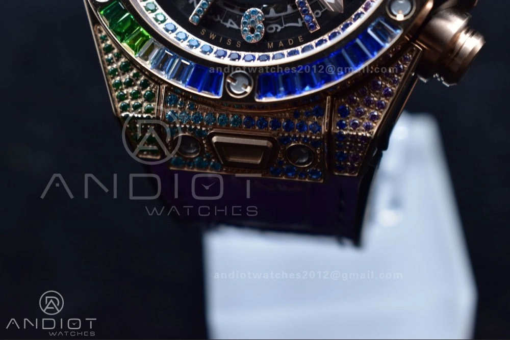 Big Bang Unico Rainbow King RG 45mm ZF 1:1 Best Edition on Rainbow Gummy Strap A Efficient 517