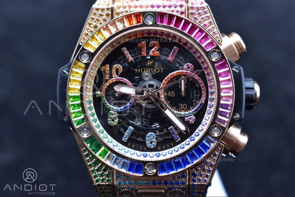 Big Bang Unico Rainbow King RG 45mm ZF 1:1 Best Edition on Rainbow Gummy Strap A Efficient 517