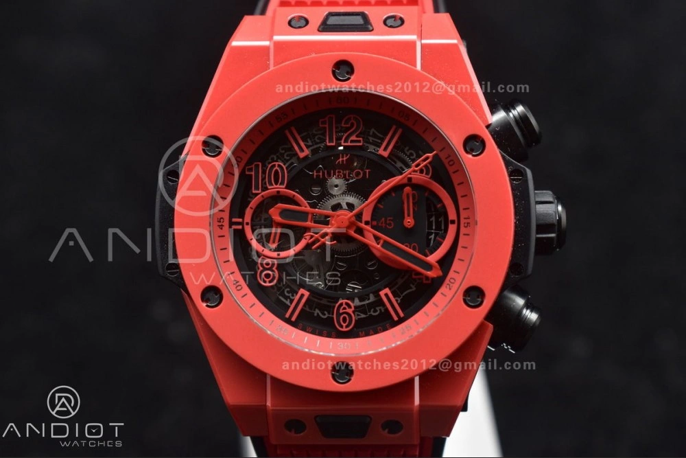 ModernLook Big Bang Unico Red Magic Ceramic BBF 1:1 Best Edition Skeleton Dial on Red Rubber Strap A 388