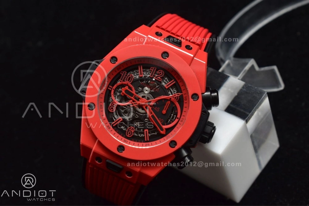 ModernLook Big Bang Unico Red Magic Ceramic BBF 1:1 Best Edition Skeleton Dial on Red Rubber Strap A 388
