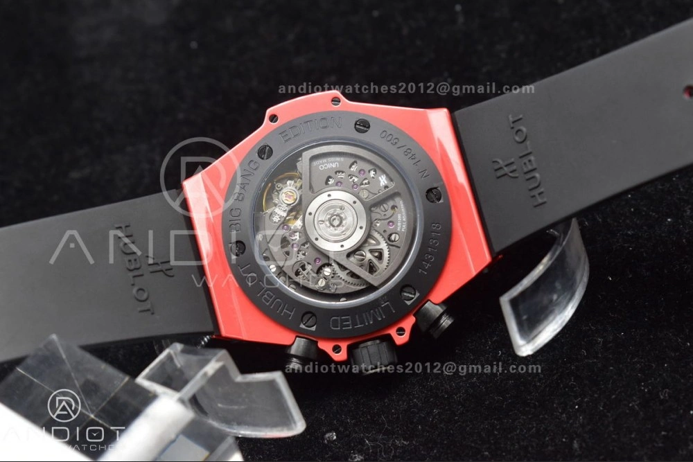 ModernLook Big Bang Unico Red Magic Ceramic BBF 1:1 Best Edition Skeleton Dial on Red Rubber Strap A 388
