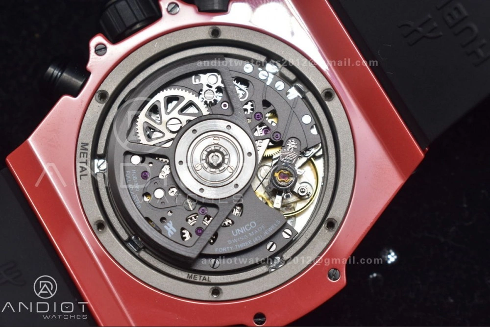 ModernLook Big Bang Unico Red Magic Ceramic BBF 1:1 Best Edition Skeleton Dial on Red Rubber Strap A 388