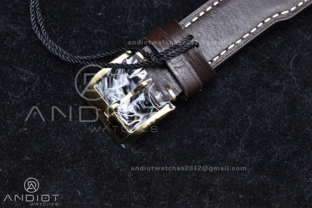 UrbanChic Big Pilot IW501005 Real Bronze ZF 1:1 Best Edition Black Dial on Brown Leather Strap A 519