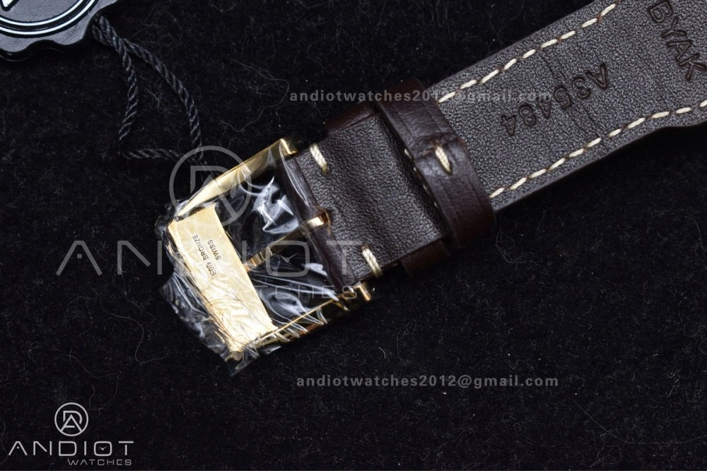 UrbanChic Big Pilot IW501005 Real Bronze ZF 1:1 Best Edition Black Dial on Brown Leather Strap A 519