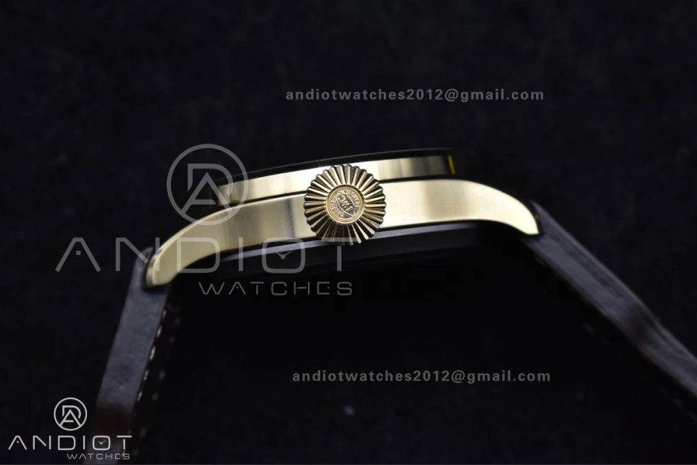 UrbanChic Big Pilot IW501005 Real Bronze ZF 1:1 Best Edition Black Dial on Brown Leather Strap A 519