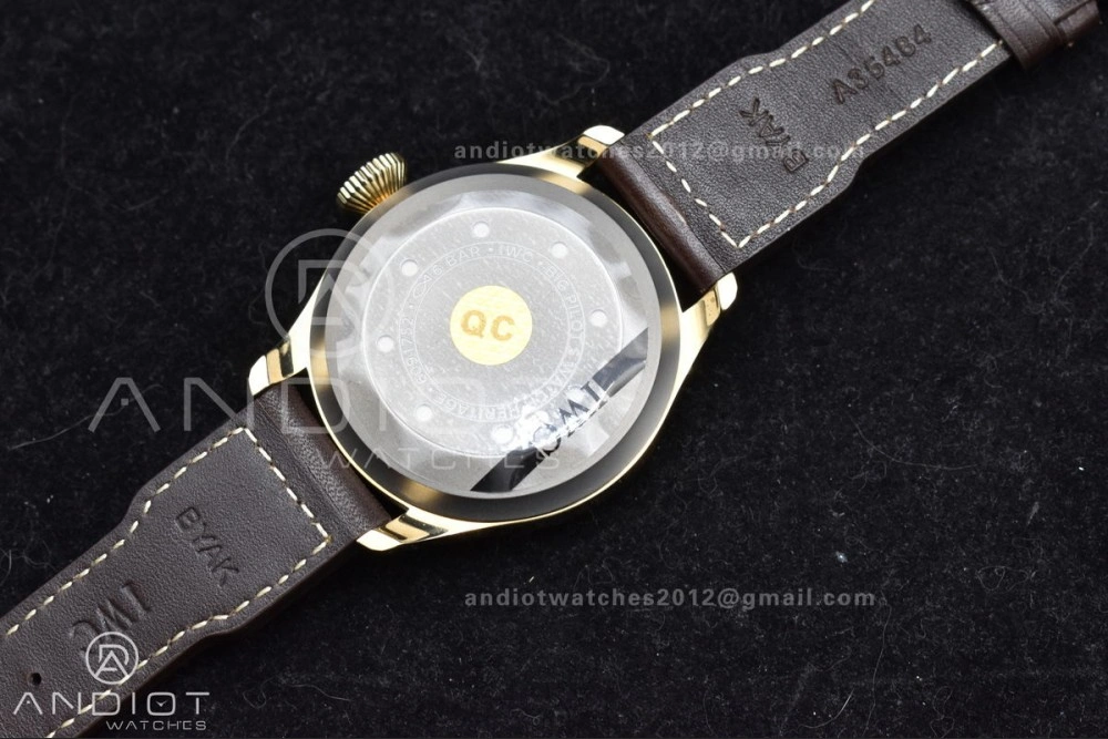 UrbanChic Big Pilot IW501005 Real Bronze ZF 1:1 Best Edition Black Dial on Brown Leather Strap A 519