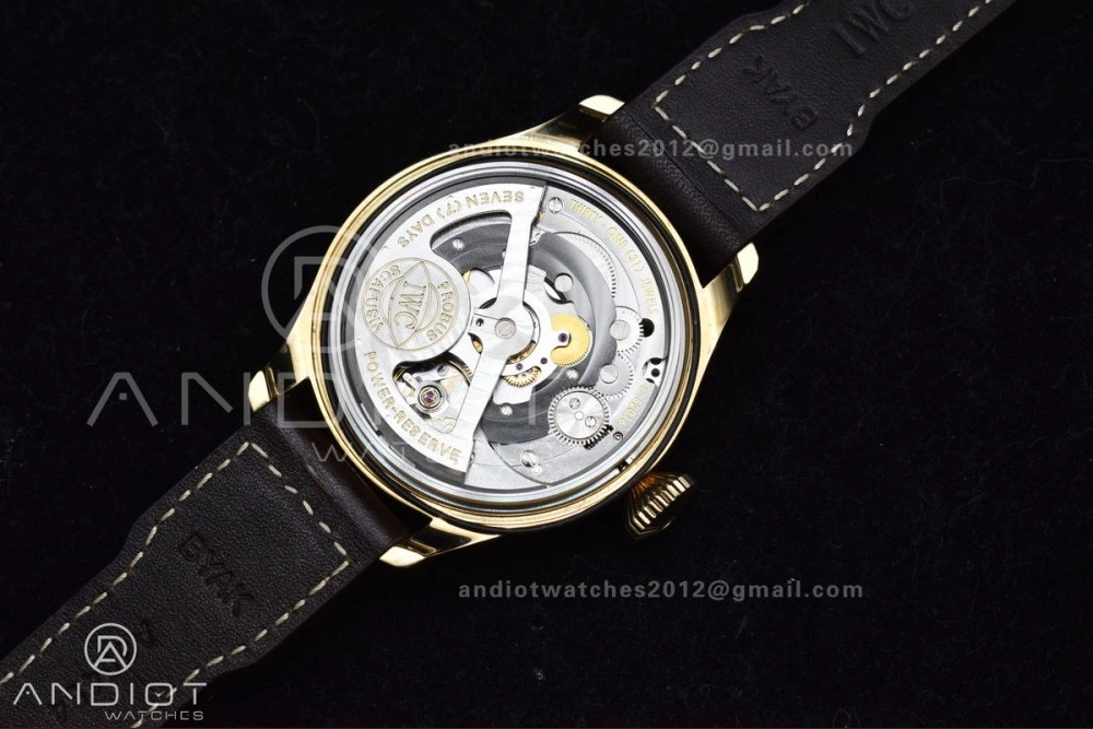 UrbanChic Big Pilot IW501005 Real Bronze ZF 1:1 Best Edition Black Dial on Brown Leather Strap A 519
