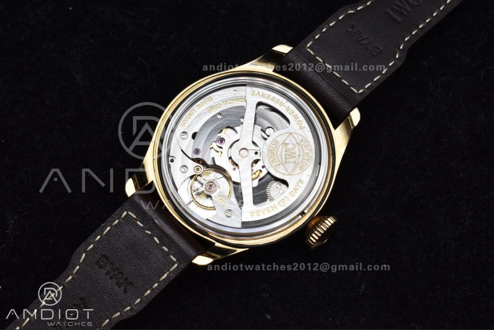UrbanChic Big Pilot IW501005 Real Bronze ZF 1:1 Best Edition Black Dial on Brown Leather Strap A 519
