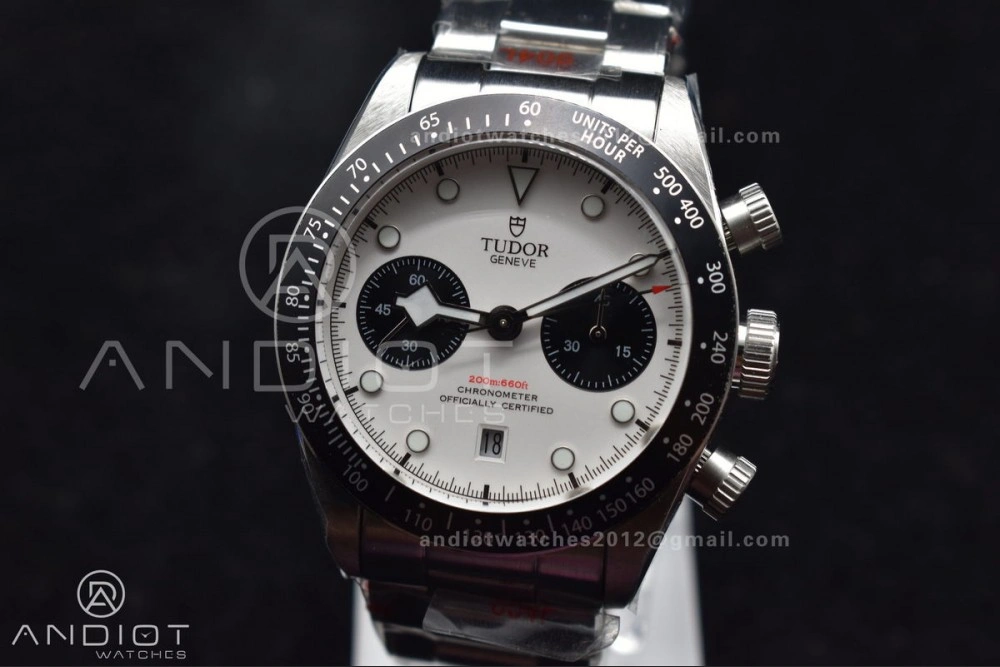 Black Bay Chrono SS TWS 1:1 Best Edition White Dial on SS Bracelet A Resilient 522
