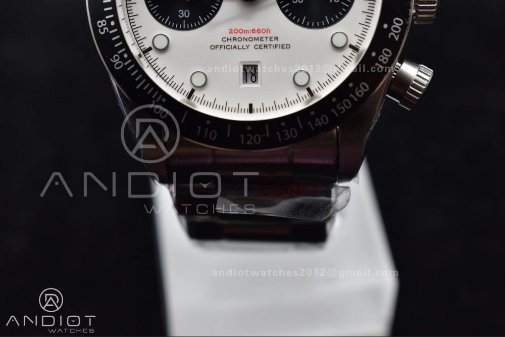Black Bay Chrono SS TWS 1:1 Best Edition White Dial on SS Bracelet A Resilient 522