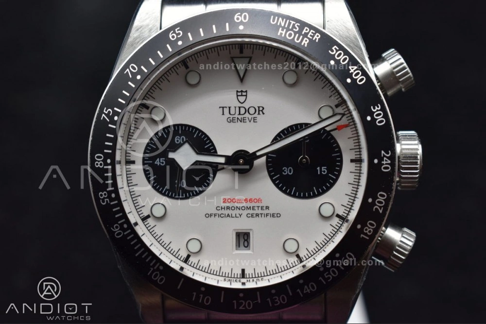 Black Bay Chrono SS TWS 1:1 Best Edition White Dial on SS Bracelet A Resilient 522
