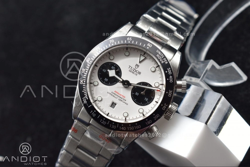 Black Bay Chrono SS TWS 1:1 Best Edition White Dial on SS Bracelet A Resilient 522