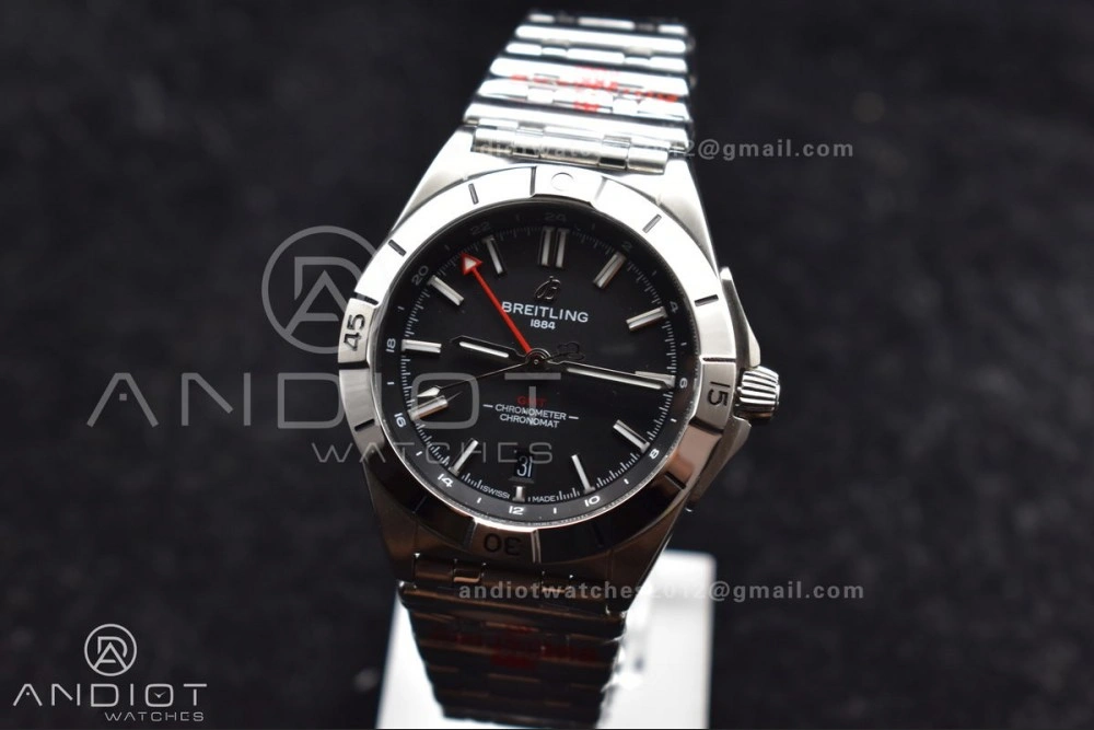 Sporty Breitling BLS Factory Chronomat Automatic 1:1 Best Edition GMT 40mm Black Dial On SS Bracelet A 172