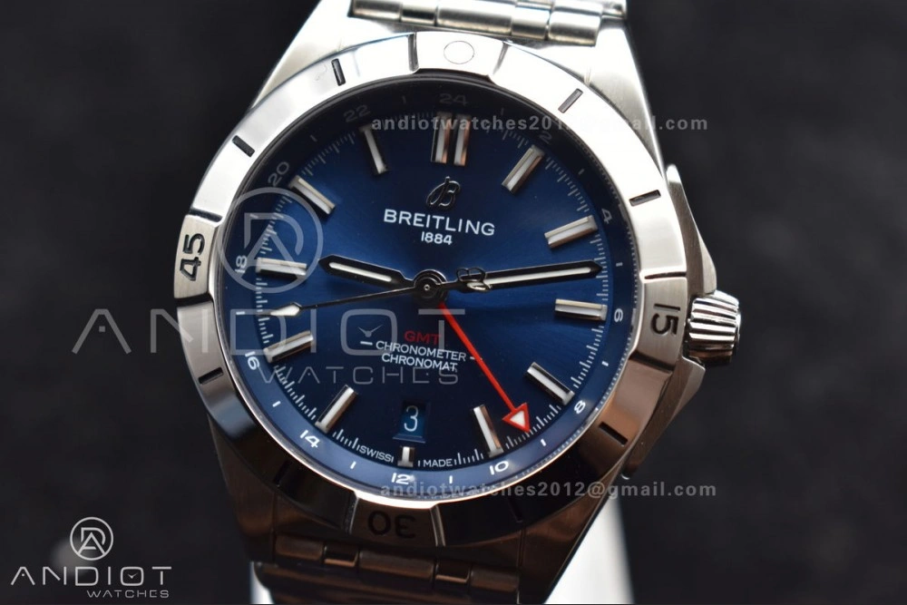 Breitling BLS Factory Chronomat Automatic 1:1 Best Edition GMT 40mm Blue Dial On SS Bracelet A Minimalist 526