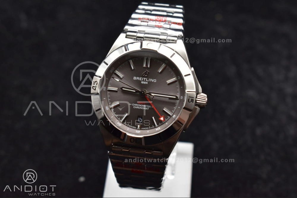 Breitling BLS Factory Chronomat Automatic 1:1 Best Edition GMT 40mm Grey Dial on SS Bracelet A FashionForward 163