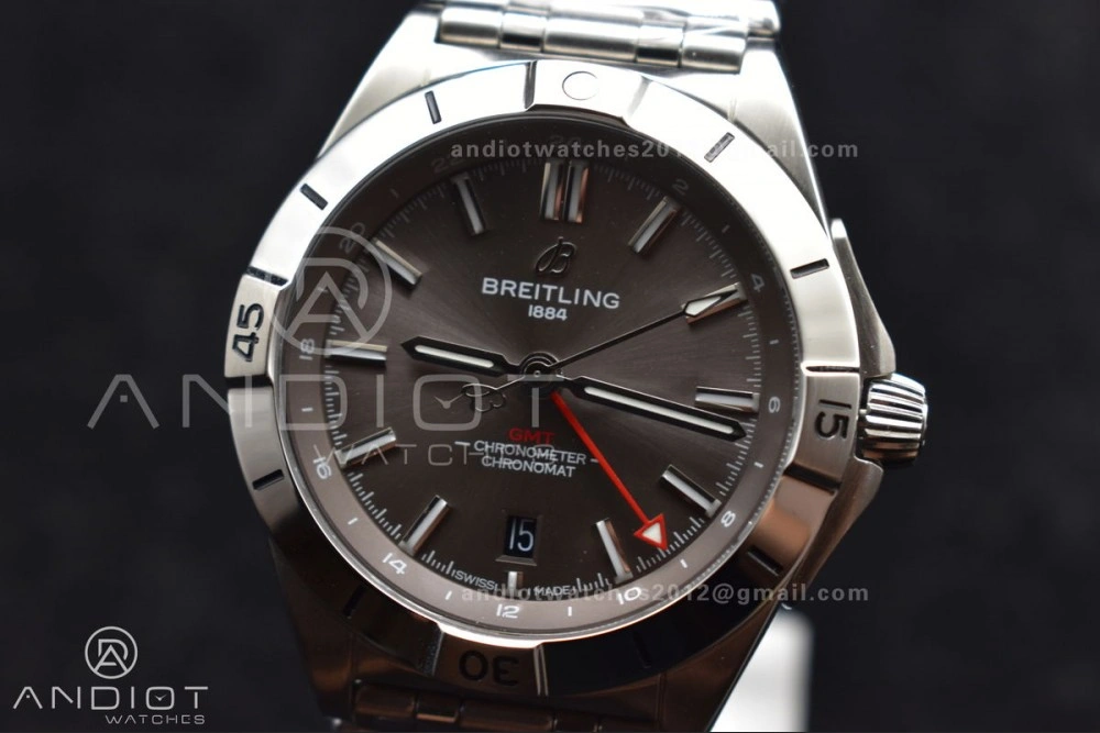 BestValue Breitling BLS Factory Chronomat Automatic 1:1 Best Edition GMT 40mm Grey Dial on SS Bracelet A 529