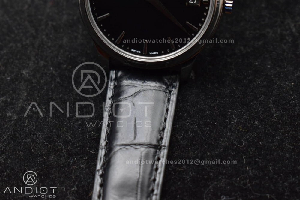 Calatrava 5227 SS 3KF 1:1 Best Edition Black Dial on Black Leather Strap A324 Super Clone V Comfortable 376