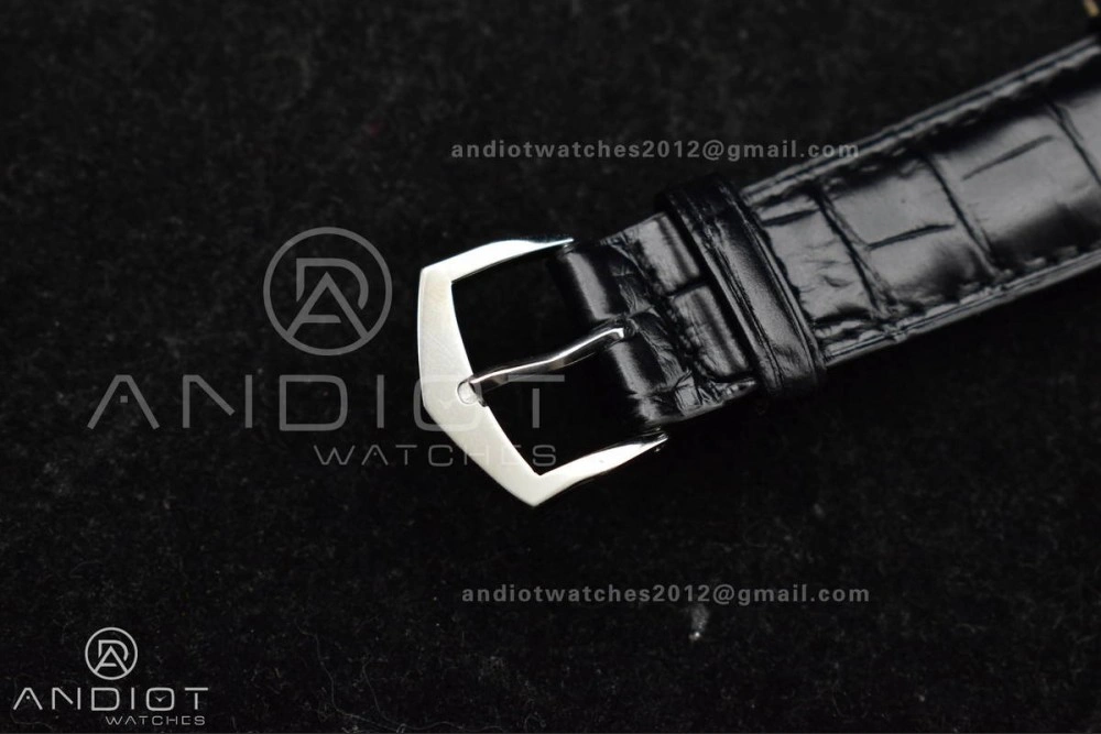 Calatrava 5227 SS 3KF 1:1 Best Edition Black Dial on Black Leather Strap A324 Super Clone V Comfortable 376