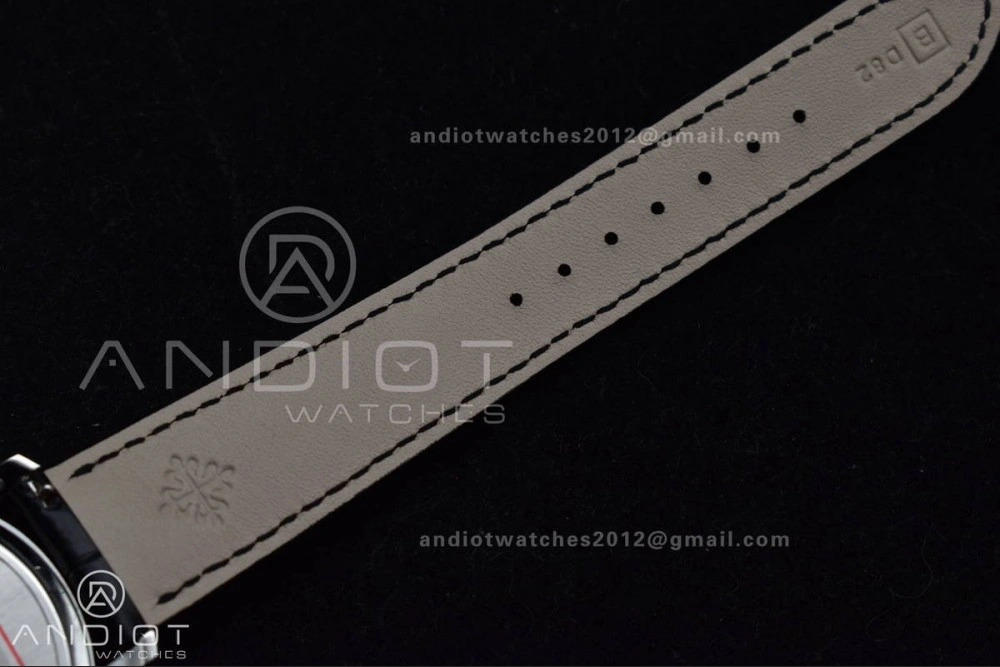 Calatrava 5227 SS 3KF 1:1 Best Edition Black Dial on Black Leather Strap A324 Super Clone V Comfortable 376