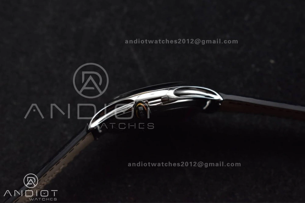 Calatrava 5227 SS 3KF 1:1 Best Edition Black Dial on Black Leather Strap A324 Super Clone V Comfortable 376
