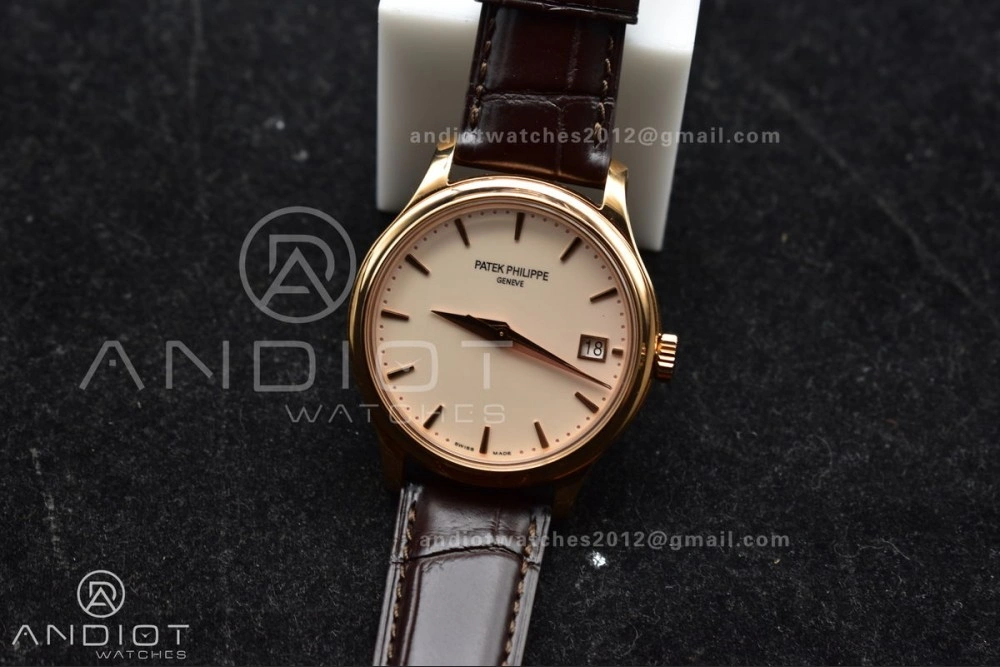 Calatrava 5227R SS 3KF 1:1 Best Edition White Dial on Brown Leather Strap A324 Super Clone V ZipUp 373