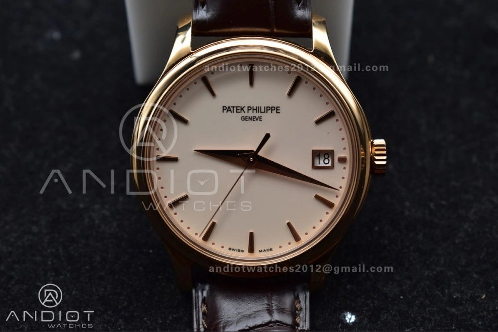 Calatrava 5227R SS 3KF 1:1 Best Edition White Dial on Brown Leather Strap A324 Super Clone V ZipUp 373