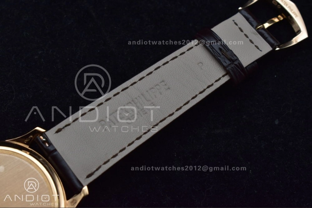 Calatrava 5227R SS 3KF 1:1 Best Edition White Dial on Brown Leather Strap A324 Super Clone V ZipUp 373