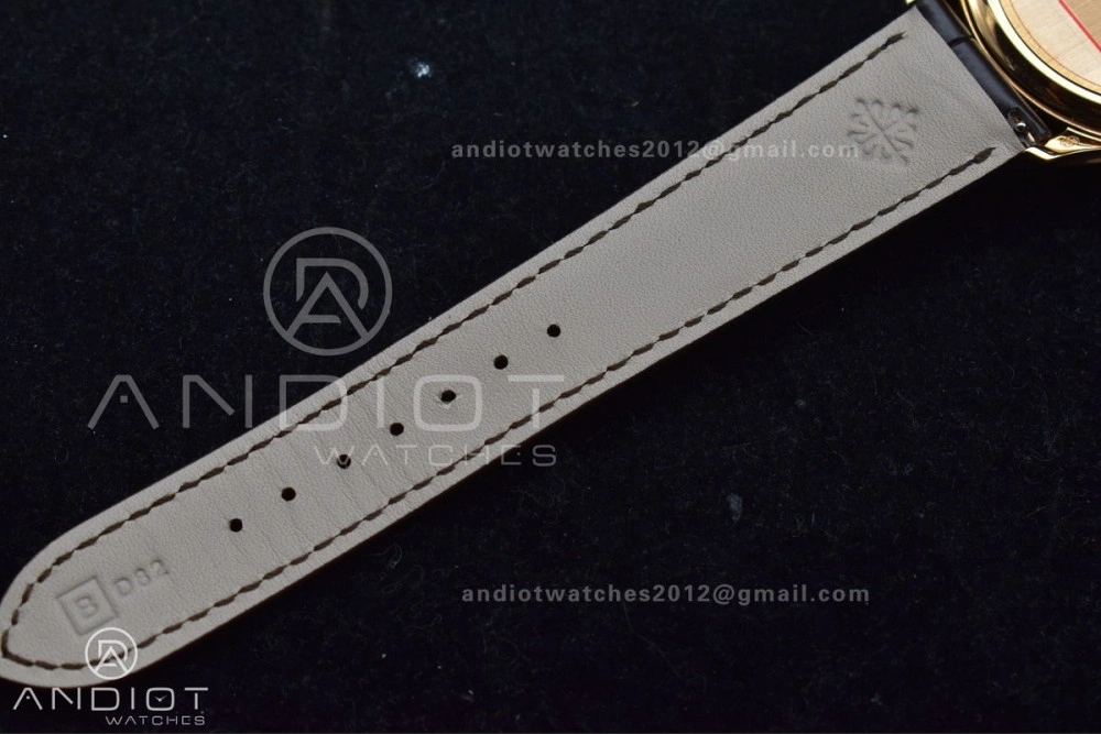Calatrava 5227R SS 3KF 1:1 Best Edition White Dial on Brown Leather Strap A324 Super Clone V ZipUp 373