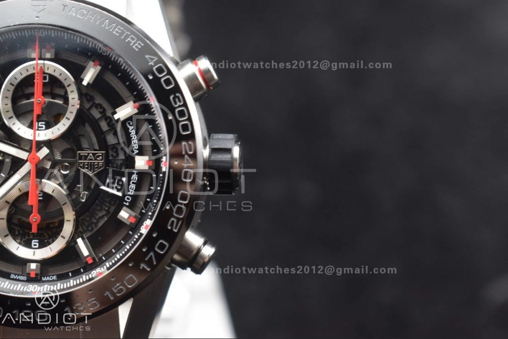 ZeroBulk Calibre Heuer 01 Chrono SS XF 1:1 Best Edition Black Dial on SS Bracelet Strap A 389