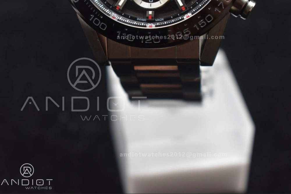 ZeroBulk Calibre Heuer 01 Chrono SS XF 1:1 Best Edition Black Dial on SS Bracelet Strap A 389