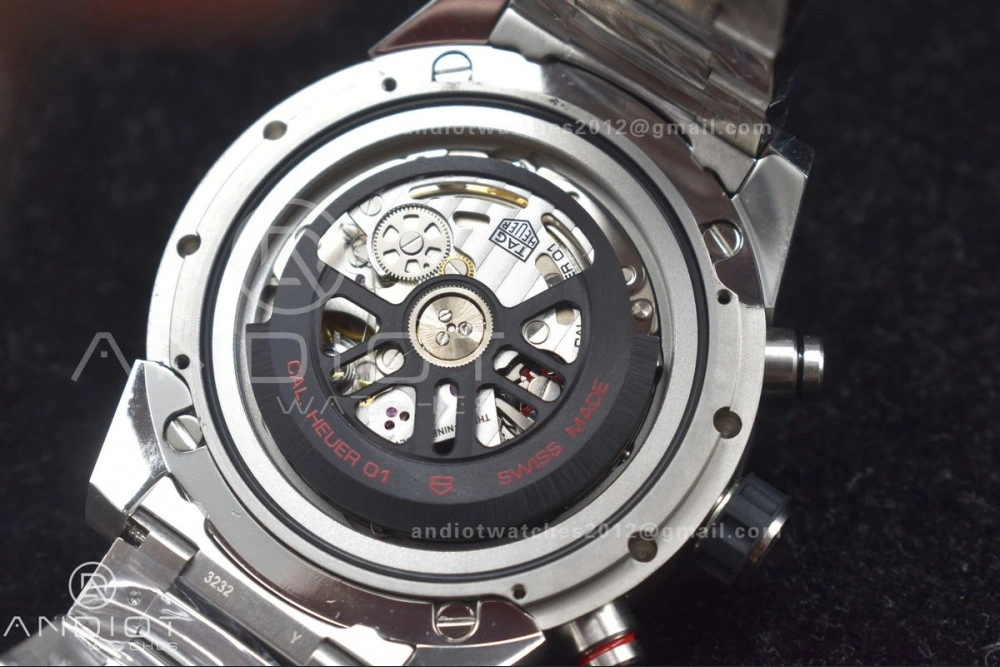 ZeroBulk Calibre Heuer 01 Chrono SS XF 1:1 Best Edition Black Dial on SS Bracelet Strap A 389