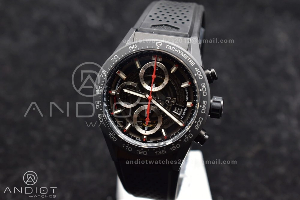 Elegant Carrera Cal. HEUER 01 45mm Full Blk Ceramic XF A 1247