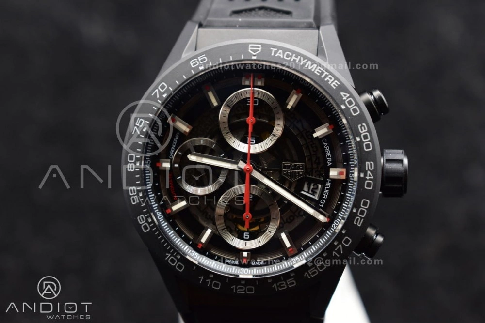 Elegant Carrera Cal. HEUER 01 45mm Full Blk Ceramic XF A 1247