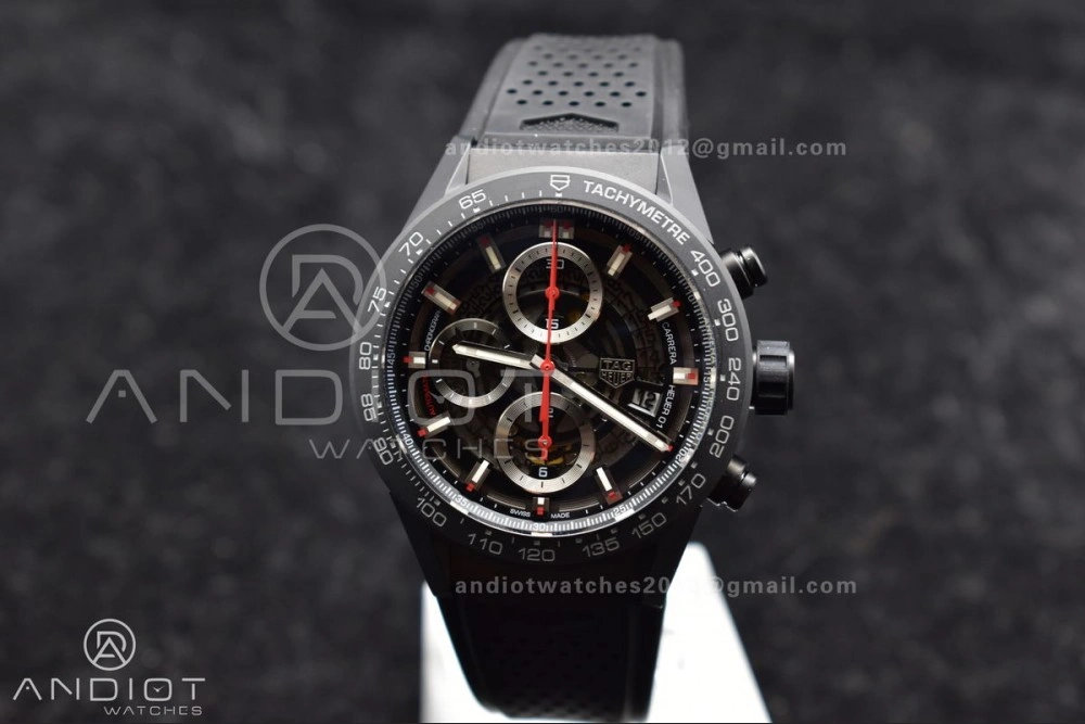 Elegant Carrera Cal. HEUER 01 45mm Full Blk Ceramic XF A 1247