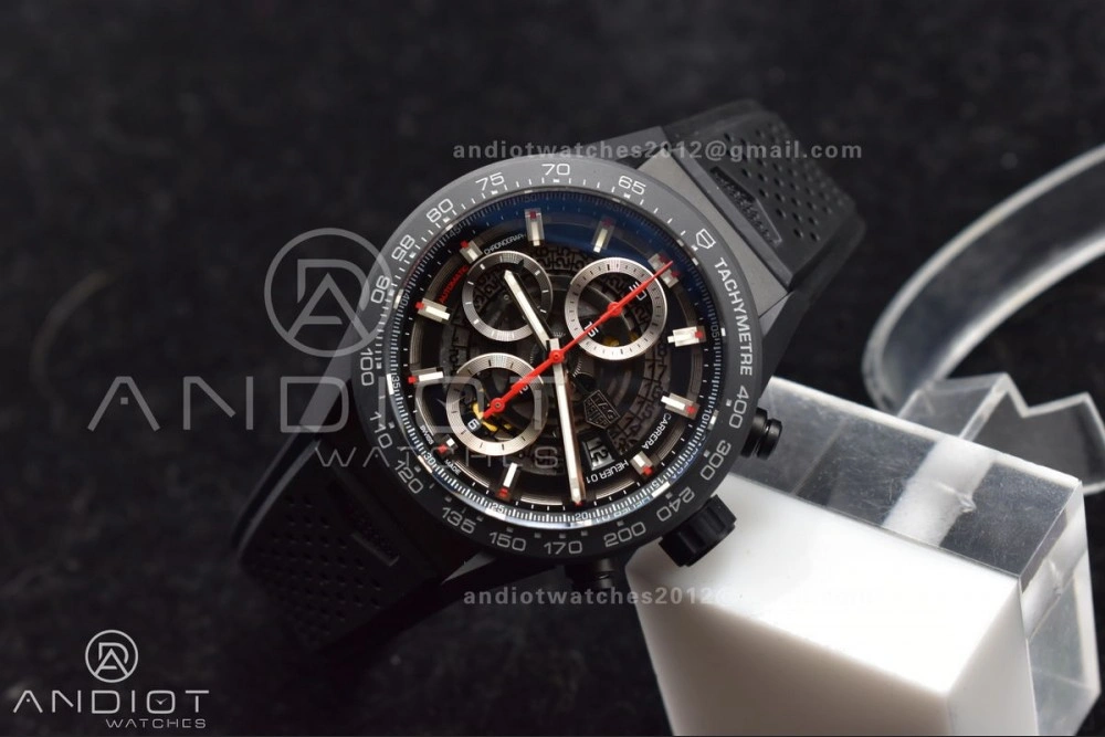 Elegant Carrera Cal. HEUER 01 45mm Full Blk Ceramic XF A 1247