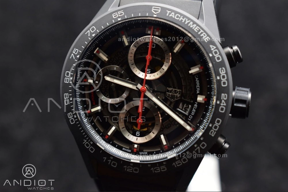 Elegant Carrera Cal. HEUER 01 45mm Full Blk Ceramic XF A 1247