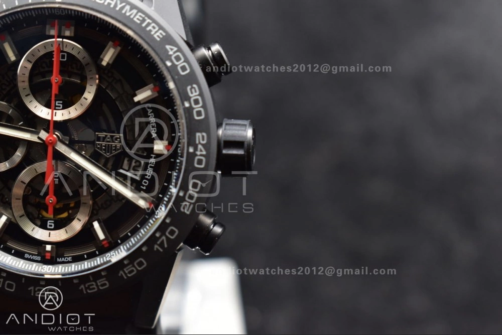 Elegant Carrera Cal. HEUER 01 45mm Full Blk Ceramic XF A 1247