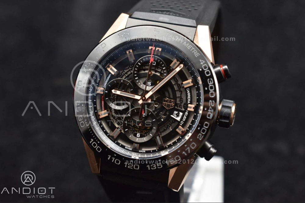 Carrera Cal. HEUER 01 45mm RG RU Blk XF A Timeless 1248