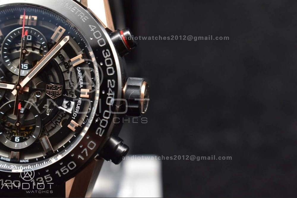 Carrera Cal. HEUER 01 45mm RG RU Blk XF A Timeless 1248