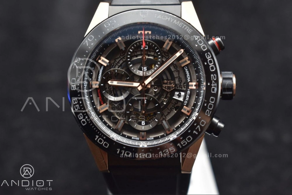 Carrera Cal. HEUER 01 45mm RG RU Blk XF A Timeless 1248
