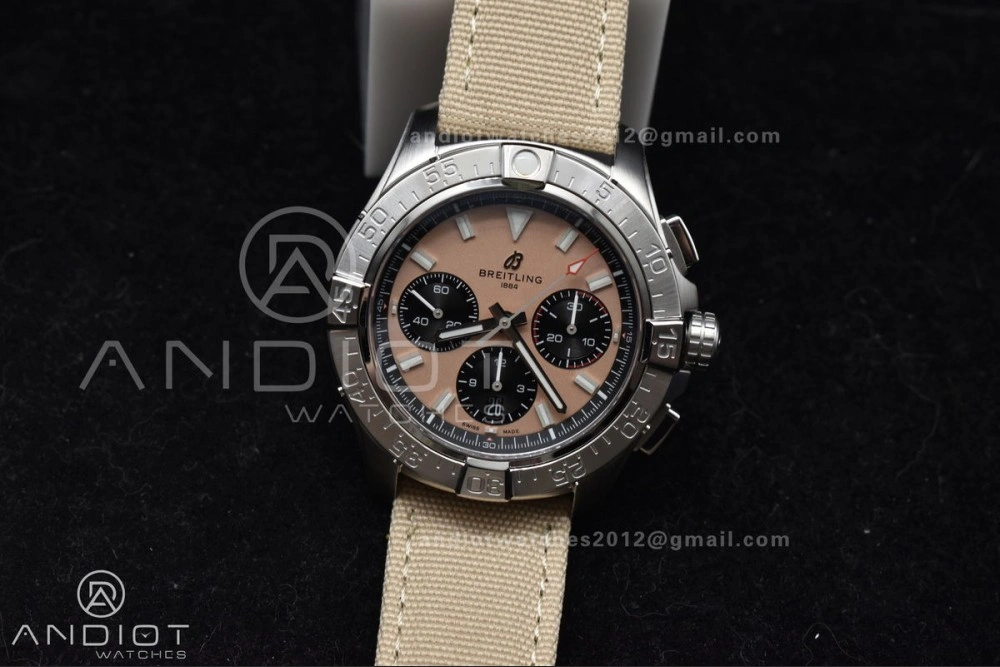 Flexible Chronograph Avenger B01 44mm BLSF 1:1 Best Edition Khaki Dial On Nato Strap A 165