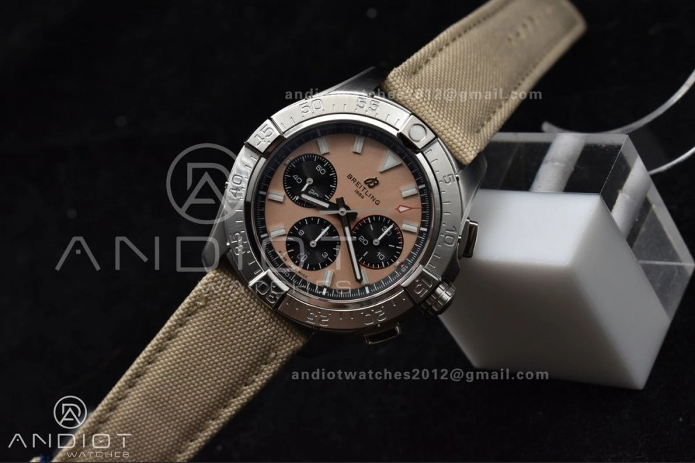 Flexible Chronograph Avenger B01 44mm BLSF 1:1 Best Edition Khaki Dial On Nato Strap A 165